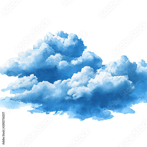 Принти на полотні Vibrant Watercolor Blue Sky Background Isolated on Transparent