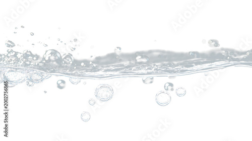 Quadro su tela Various water bubbles floating in liquid with a contrasting dark and light backg