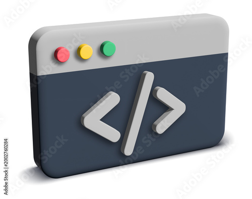 Stylish coding window with angle brackets