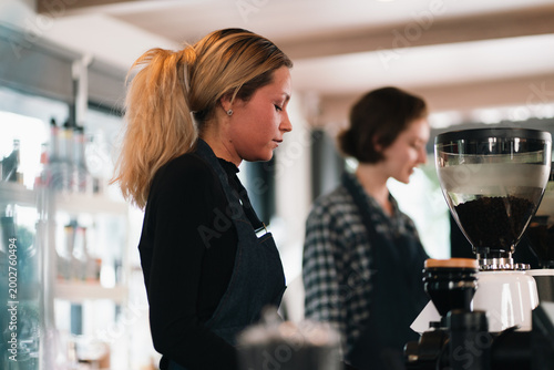 Coffee shop woman barista w...