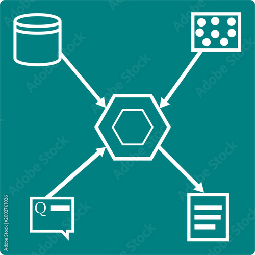 Retrieval Pipeline Icon - Abstract Multi‑Source AI Data Flow Diagram