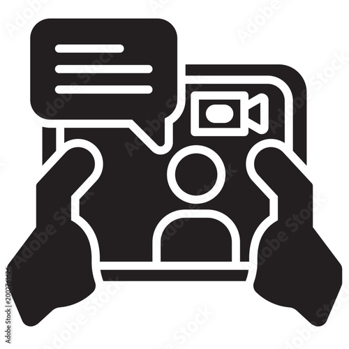 Live Streming Glyph Icon