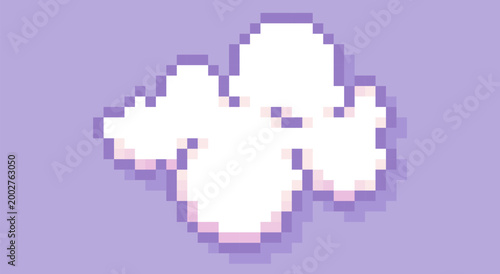 White color pixel art cloud.