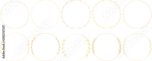 Minimal Gold Floral Wreath Frame
