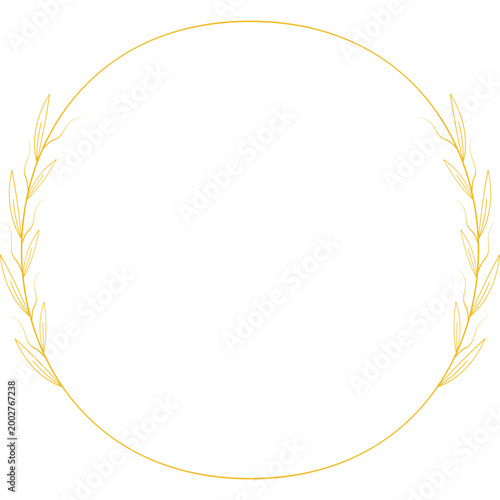 Minimal Gold Floral Wreath Frame
