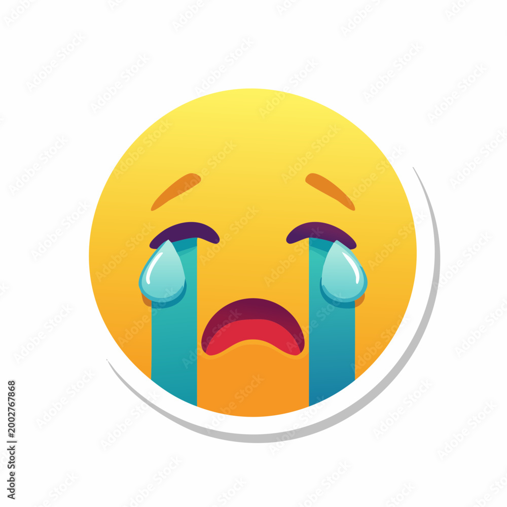 Obraz premium Crying Emoji Face