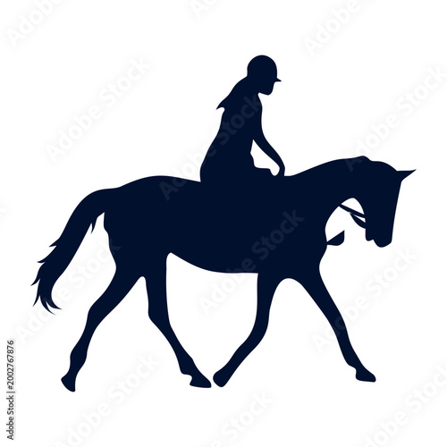 Horse Jockey Silhouette Isolated on White Background. Vector Illustration.