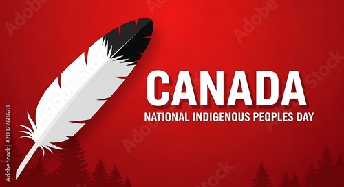National indigenous peoples day in canada feather and text graphic