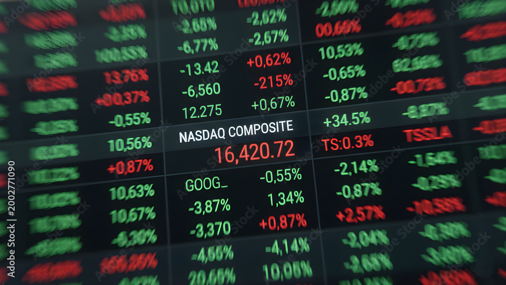 Fototapeta premium Stock market data display board screen.