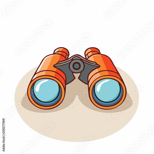 Orange Binoculars Illustration