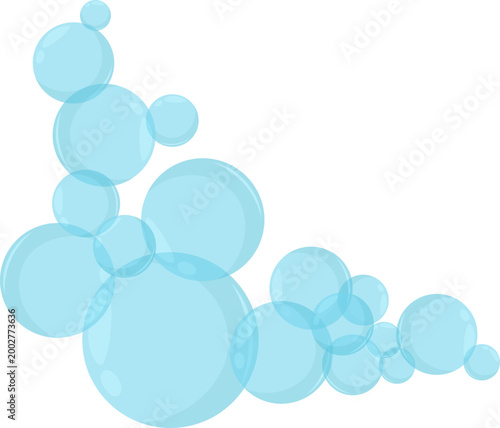 Blue Soap Bubbles Corner Design