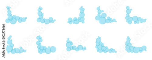 Blue Bubble Corner Frame Set