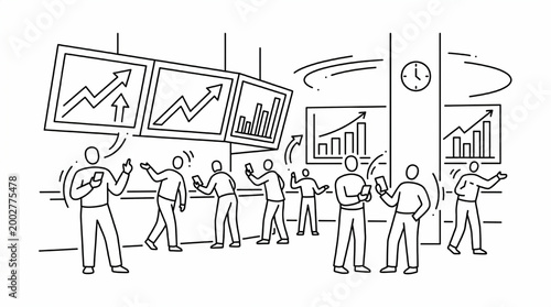 Business People Analyzing Financial Growth Charts