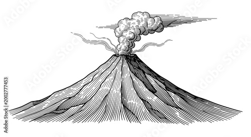 Volcano Eruption Dramatic Volcanic Peak With Smoke.