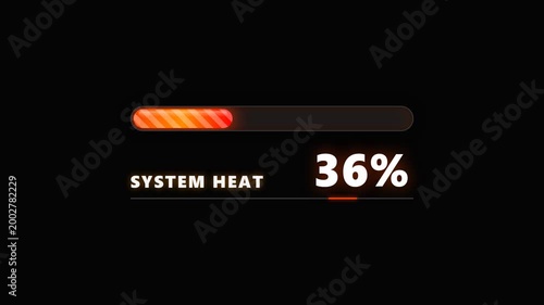 Progress Bar Heat Indicator Showing Rising System Load In Sequence.