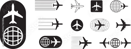 Airplane and Globe Icons
