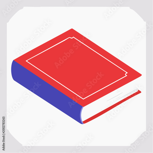Red and Blue Hardcover Book Illustration