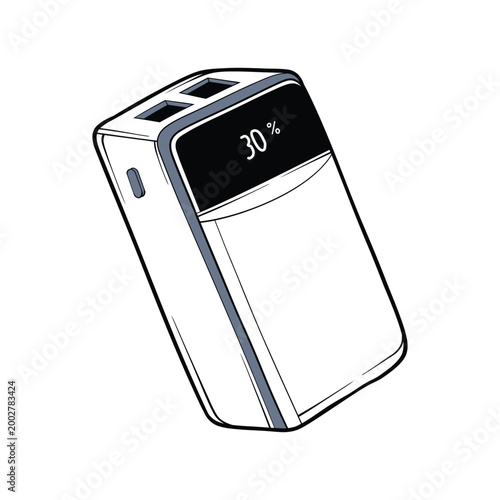 Hand drawn powerbank sketch for adventure theme
