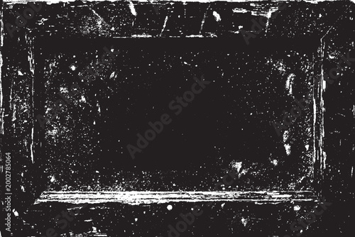 Fényképezés Distressed Black and White Grunge Frame Overlay