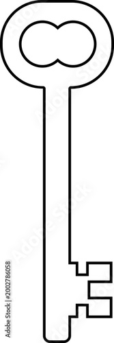 Keys icon key, lock, unlock, security, access, house, door, property symbols, vintage and modern key shapes in flat and line style black vector illustration isolated