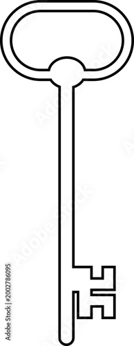 Keys icon key, lock, unlock, security, access, house, door, property symbols, vintage and modern key shapes in flat and line style black vector illustration isolated