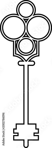 Keys icon key, lock, unlock, security, access, house, door, property symbols, vintage and modern key shapes in flat and line style black vector illustration isolated