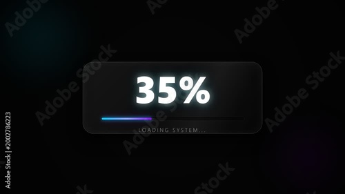 Sequential progress indicators showing increasing loading percentages.