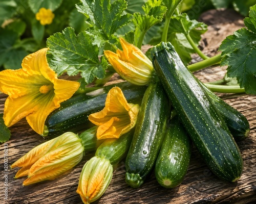 zucchini on the grass