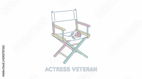 Minimalist outline of a film director chair
