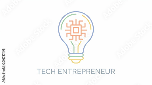 Tech entrepreneur lightbulb idea concept