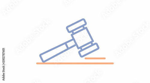 Judicial gavel law and justice icon