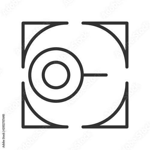 Circular abstract geometry, icon in line design. circle, abstract, geometry, shape, radial, minimal, design on white background vector. Circular abstract geometry editable stroke icon