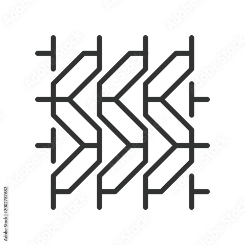 Abstract zigzag structure, icon in line design. zigzag, abstract, pattern, geometric, lines, minimal, structure on white background vector. Abstract zigzag structure editable stroke icon