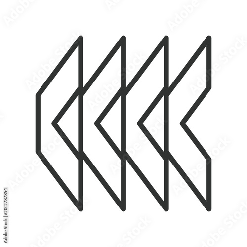 Chevron line pattern, icon in line design. chevron, pattern, lines, geometric, repetition, minimal, direction on white background vector. Chevron line pattern editable stroke icon