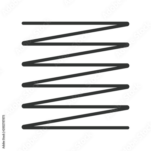 Zigzag waveform lines, icon in line design. zigzag, waveform, lines, abstract, pattern, minimal, signal on white background vector. Zigzag waveform lines editable stroke icon