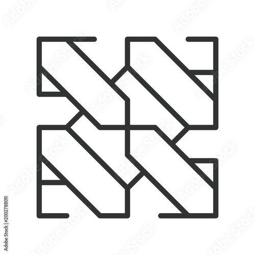 Diamond grid with star intersections seamless pattern in minimal line design, geometric, abstract, symmetry, repeating, clean vector