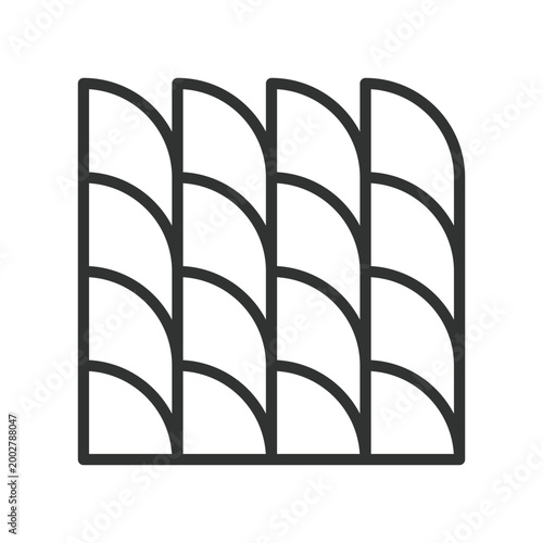 Abstract scale pattern, icon in line design. pattern, scale, geometric, repetition, abstract, minimal, structure on white background vector. Abstract scale pattern editable stroke icon