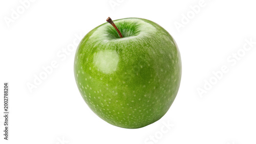 Foto Green granny smith apple isolated on transparent background cut out