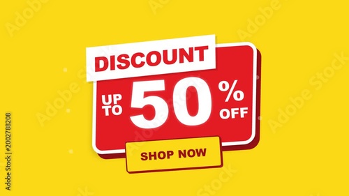 Vibrant Discount Sale Promo With Bright Yellow Background.