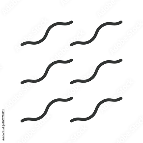 Wave pattern set, icon in line design. wave, pattern, lines, abstract, repetition, minimal, shape on white background vector. Wave pattern set editable stroke icon