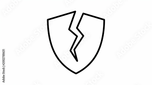 Shield with crack icon design Free Download Shield with crack icon design - GFXLoad
