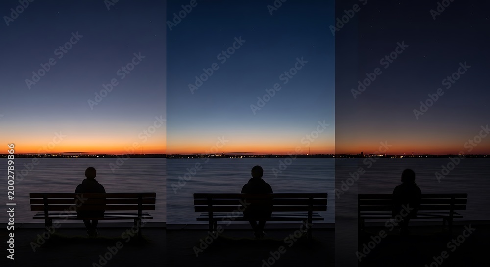 Fototapeta premium Sitting Alone at Dusk.
