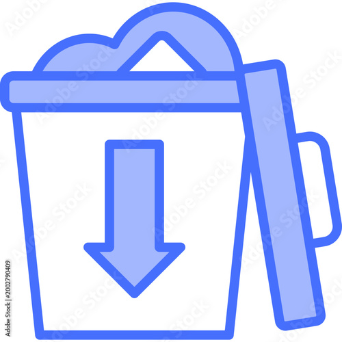 Less Waste blue color illustration