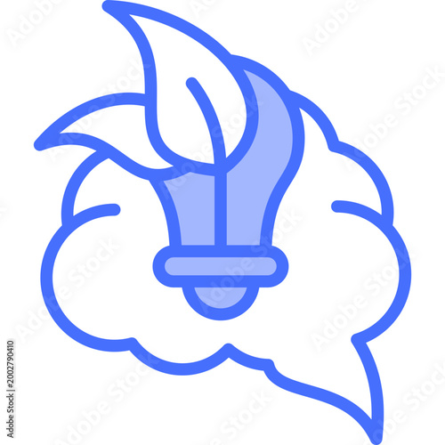 Eco Innovation blue color illustration