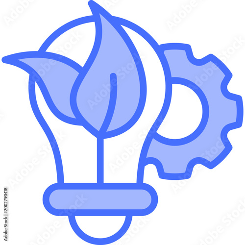 Green Power blue color illustration