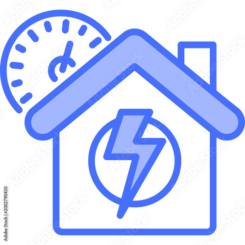 Power Usage blue color illustration