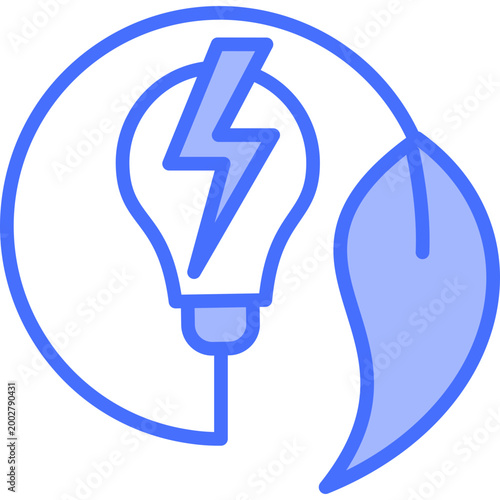 Eco Tech blue color illustration