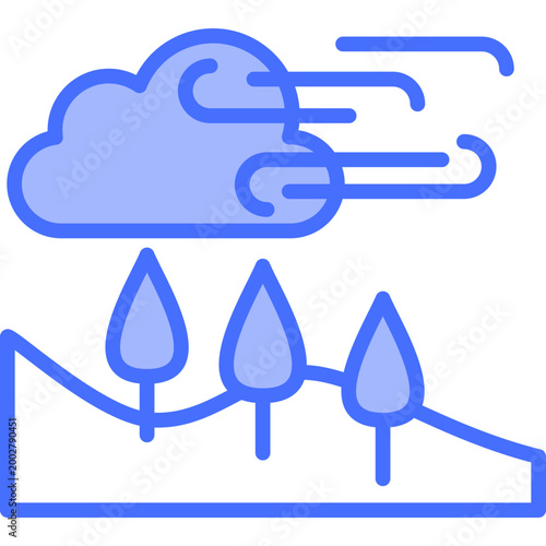 Clean Air blue color illustration