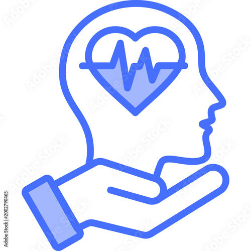 Mind Health blue color illustration