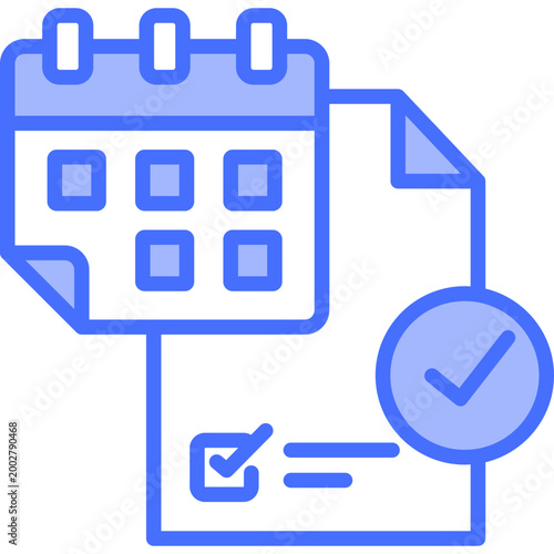 Time Planning blue color illustration